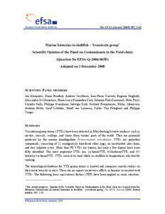 Medicine / Medical emergencies / Fish products / Yessotoxin / Toxin / Paralytic shellfish poisoning / Amnesic shellfish poisoning / Shellfish / European Food Safety Authority / Food and drink / Seafood / Health