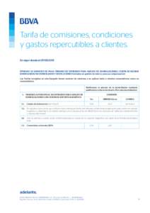 Tarifa de comisiones, condiciones y gastos repercutibles a clientes - Epígrafe 5