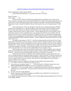 Southern Campaign American Revolution Pension Statements & Rosters Pension Application of John Lybrook R6540 VA Transcribed and annotated by C. Leon Harris. Revised 29 Jan[removed]State of Virginia } Giles County