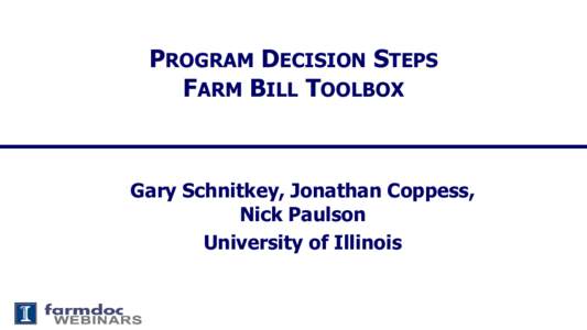 Program Decision Steps Farm Bill Toolbox