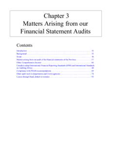 Chapter 3 Matters Arising from our Financial Statement Audits Contents Introduction . . . . . . . . . . . . . . . . . . . . . . . . . . . . . . . . . . . . . . . . . . . . . . . . . . . . . . . . . . . . . . . 55 Backgro