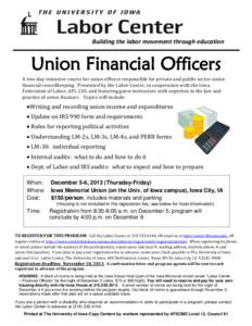 in cooperation with the Iowa Federation of Labor, AFL-CIO presents a conference for union members