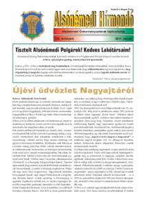 Terjeszti a Magyar Posta  Alsónémedi Önkormányzatának tájékoztatója XXI. évfolyam[removed]január