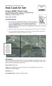 MN Department of Natural Resources  State Lands for Sale Property #85009: Winona County  Property Data