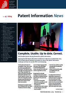 Issue  4 | 2014 Patent Information News