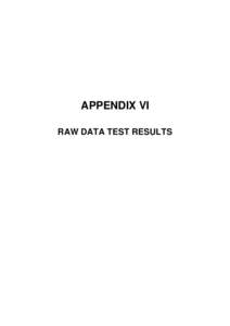 APPENDIX VI RAW DATA TEST RESULTS Petrol Volatility Results Summary Fuel (RVP)