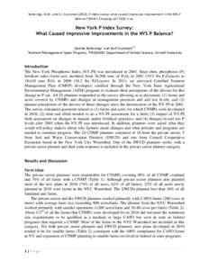 Ketterings, Q.M., and K.J. Czymmek[removed]P index survey: what caused impressive improvement in the NYS P Balance? What’s Cropping Up? 22(3): x-xx. New York P Index Survey: What Caused Impressive Improvements in the N