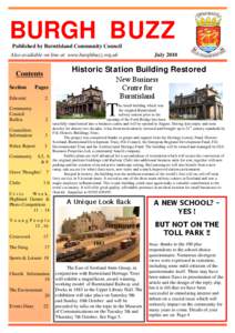 BURGH BUZZ Published by Burntisland Community Council Also available on line at www.burghbuzz.org.uk Historic Station Building Restored