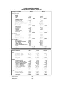 Friends of Anderton & Marbury Treasurers Report, 5th April7th April 2011 Income & Expenditure