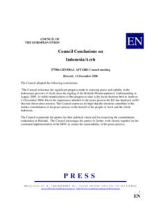 EN  COUNCIL OF THE EUROPEAN UNION  Council Conclusions on