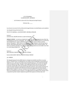 CITY OF MARSHALL CALHOUN COUNTY, MICHIGAN An Ordinance to Amend the City of Marshall Zoning Ordinance Ordinance No. _____  An ordinance to amend the City of Marshall Zoning Ordinance to add definitions and establish a