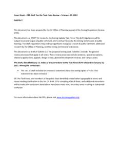 Cover Sheet – ZRR Draft Text for Task Force Review – February 17, 2012 Subtitle C This document has been prepared by the DC Office of Planning as part of the Zoning Regulations Review (ZRR). This document is a DRAFT 