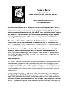 Rogers Lake Big Game Country (AWWE script by Diane Hope & Rose Houk, May[removed]Arizona Watchable Wildlife Experience www.azwatchwildlife.com