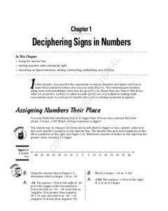 Chapter 1  Deciphering Signs in Numbers In This Chapter  AL