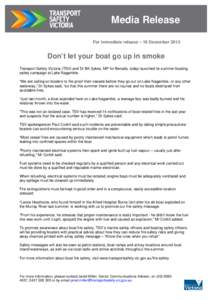 Microsoft Word - Media release - launchof summer safety campaign -Lake Nagambie[removed]DOCX