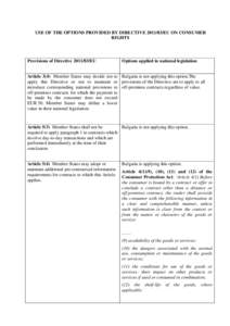 Electronic commerce / Consumer protection law / European Union / Consumer protection / Directive on services in the internal market / Contract / Electronic Commerce Directive / Consumer Protection (Distance Selling) Regulations / Electronic Commerce Regulations / Law / European Union directives / English contract law
