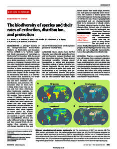 RESEARCH  REVIEW SUMMARY BIODIVERSITY STATUS  The biodiversity of species and their