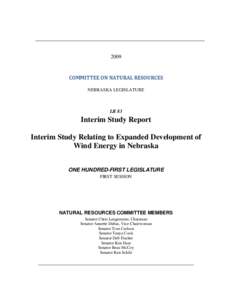 2009  COMMITTEE ON NATURAL RESOURCES NEBRASKA LEGISLATURE  LR 83