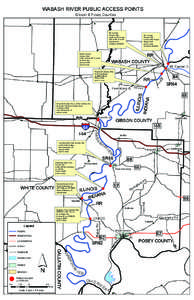 WABASH RIVER PUBLIC ACCESS POINTS Gibson & Posey Counties Mt. Carmel Access Site south of RR bridge