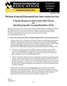 Education in the United States / Education policy / Response to intervention / Individualized Education Program / Learning disability / IDEA / Free Appropriate Public Education / Early childhood intervention / Individuals with Disabilities Education Act / Education / Special education / Educational psychology