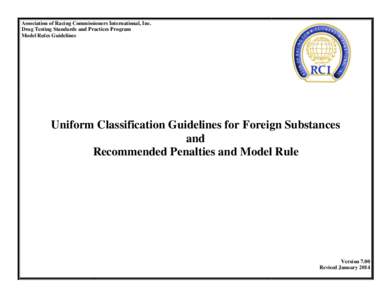Uniform Classification Guidelines for Foreign Substances, Version 7.00