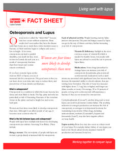 Living well with lupus  Lupus Canada FACT SHEET