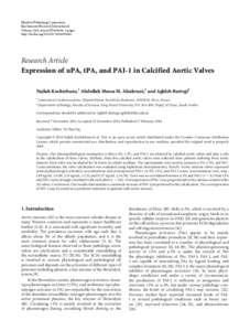 Expression of uPA, tPA, and PAI-1 in Calcified Aortic Valves