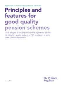 Principles and features for good quality pension schemes