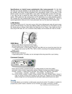 Electric bicycle / Road transport / Electric car / Regenerative brake / Electric vehicle conversion / Hybrid Synergy Drive / Transport / Green vehicles / Land transport