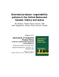 Extended producer responsibility policies in the United States and Canada: history and status