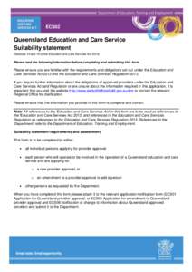 ECS02 Stuitability statement