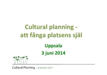 Cultural planning att fånga platsens själ Uppsala 3 juni 2014 Varför cultural planning? •