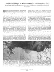 Temporal changes in shelf water of the southern Ross Sea HARTMUT H. HELLMER and STANLEY S. JACOBS, Lamont-Doherty Earth Observatory of Columbia University, Palisades, New York 10964