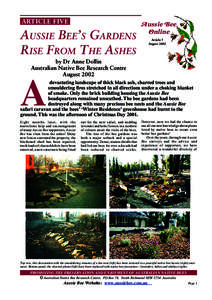 ARTICLE FIVE  AUSSIE BEE’S GARDENS RISE FROM THE ASHES  Aussie Bee