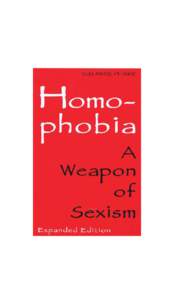 Gender-based violence / Hate / Phobias / Transgender / Homophobia / Suzanne Pharr / Lesbian / Coming out / Black feminism / Gender / Human sexuality / Sexual orientation