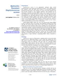 Methicillin Resistant Staphylococcus aureus