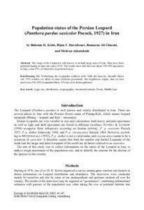 Population status of the Persian Leopard (Panthera pardus saxicolor Pocock, 1927) in Iran by Bahram H. Kiabi, Bijan F. Dareshouri, Ramazan Ali Ghaemi,