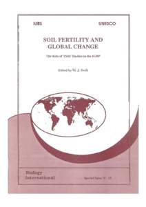 UNESCO  SOIL FERTILITY AND GLOBAL CHANGE The Role oFTSBF Studies in the IGBP