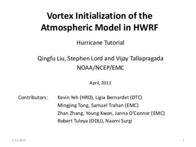 Vortices / Hurricane Weather Research and Forecasting model / Aerodynamics / Vortex / Tropical cyclone / Meteorology / Atmospheric sciences / Fluid dynamics