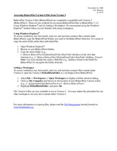 Accessing BehavePlus Version 4 Files from Version 5  November 16, 2009 F.A. Heinsch p. 1 of 1