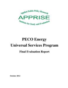 Microsoft Word - Final 2012 PECO Universal Services Program Evaluation Report doc doc.doc