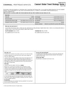 FUND FACTS  Counsel Global Trend Strategy Series I May 23, 2014