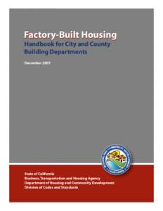 Factory-Built Housing Handbook for City and County Building Departments MMUNITY D