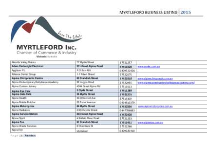 MYRTLEFORD BUSINESS LISTING