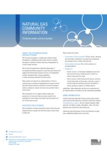 NATURAL GAS COMMUNITY INFORMATION Victorian water science studies  ABOUT THE VICTORIAN WATER