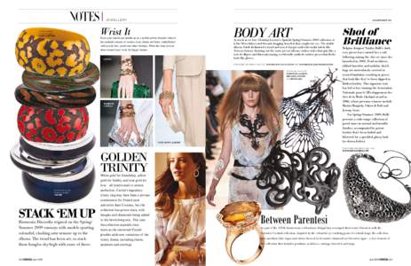 notes i Tribal-inspired acrylic bangles, LOUIS VUITTON.  JEWELLERY