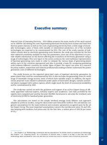 Executive summary  Projected Costs of Generating Electricity – 2010 Edition presents the main results of the work carried