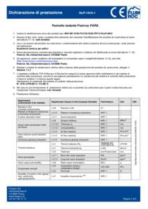Dichiarazione di prestazione  DoP[removed]Pannello isolante Flumroc PARA 1. Codice di identificazione unico del prodotto-tipo: MW-EN[removed]T5-CS[removed]TR7.5-WL(P)-MU1