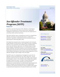 Washington State Department of Corrections April[removed]Sex Offender Treatment