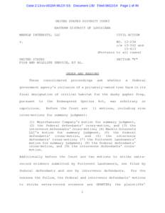 Case 2:13-cv[removed]MLCF-SS Document 130 Filed[removed]Page 1 of 49  UNITED STATES DISTRICT COURT EASTERN DISTRICT OF LOUISIANA MARKLE INTERESTS, LLC